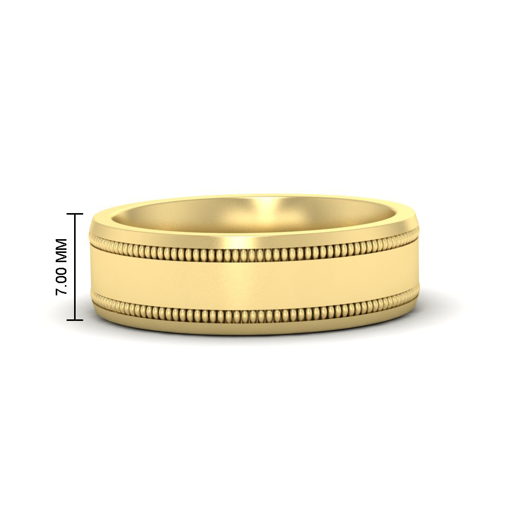 5 mm Mens Band Double Milgrain
