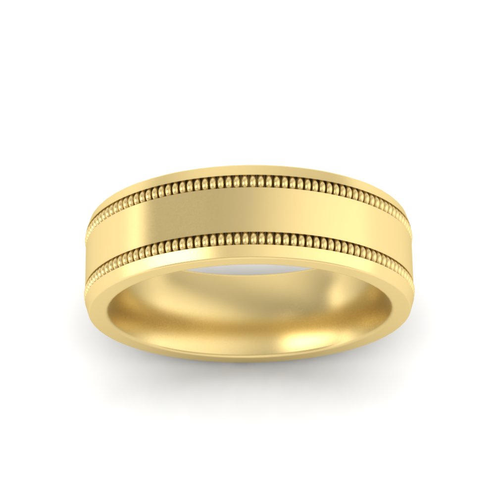 5 mm Mens Band Double Milgrain