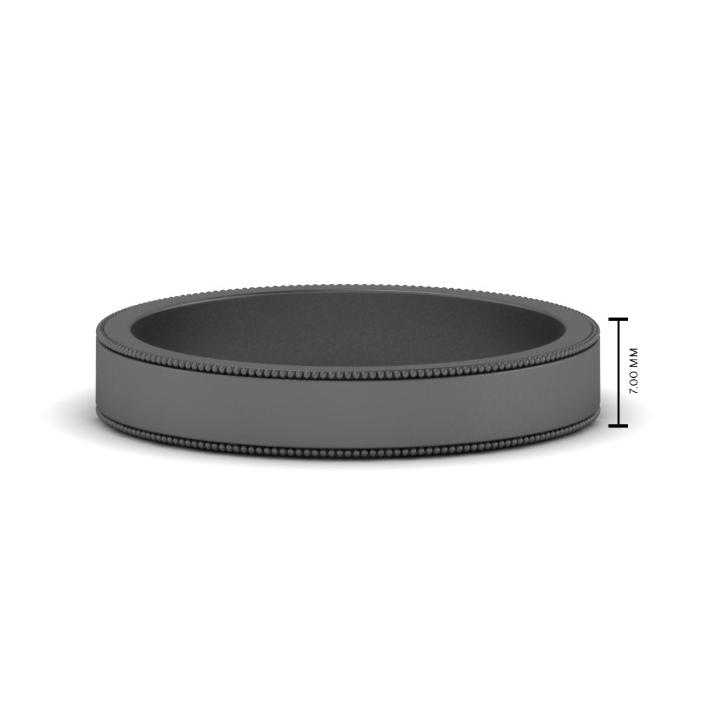 Flat Milgrain Mens Wedding Band
