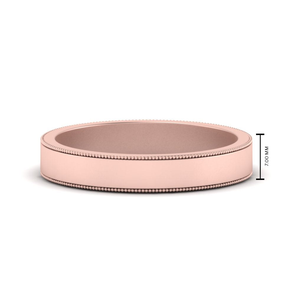 Flat Milgrain Mens Wedding Band