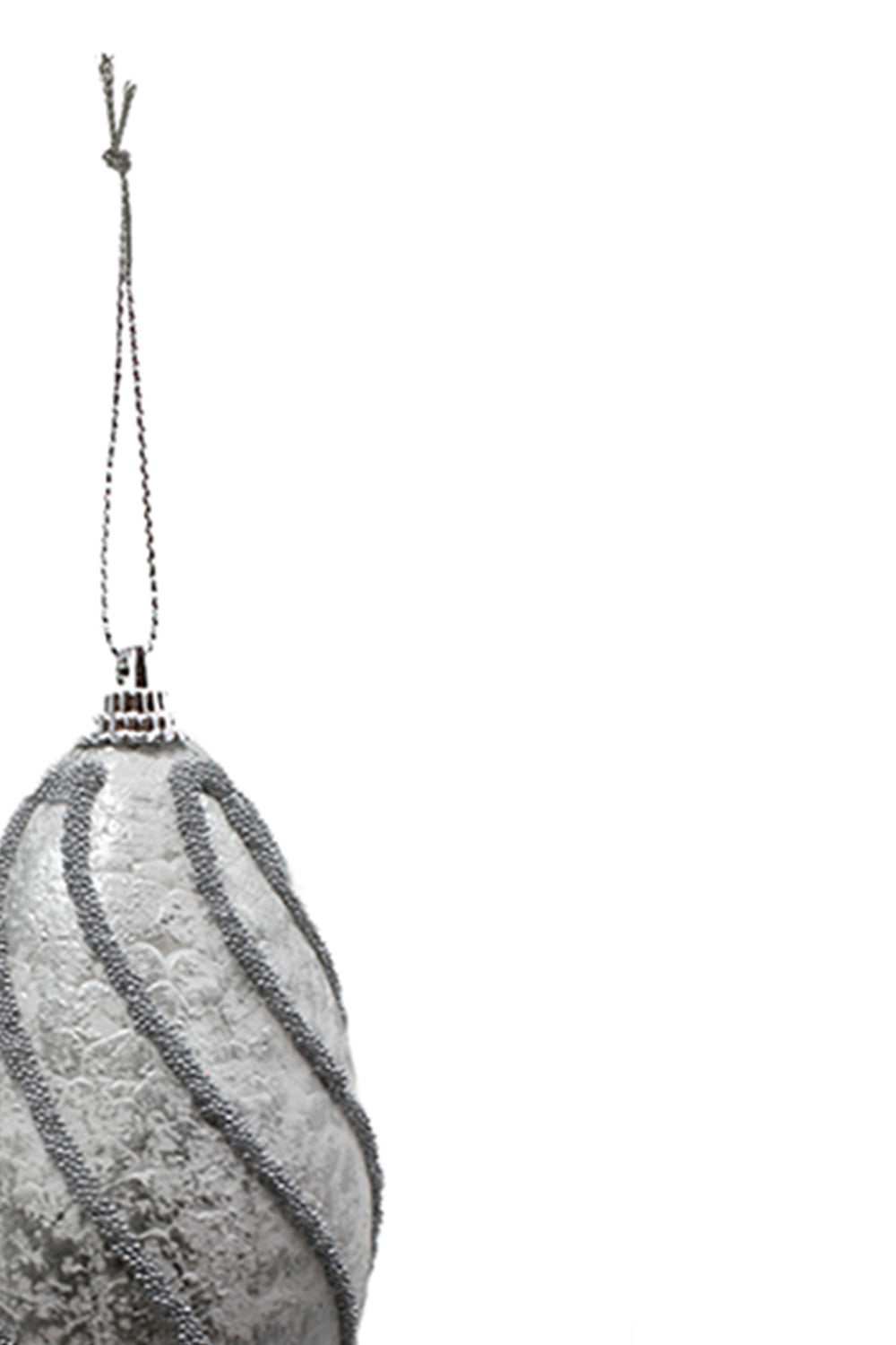 110 CM Silver Slant Lines Olive Ornaments - Silver (3 PCS)