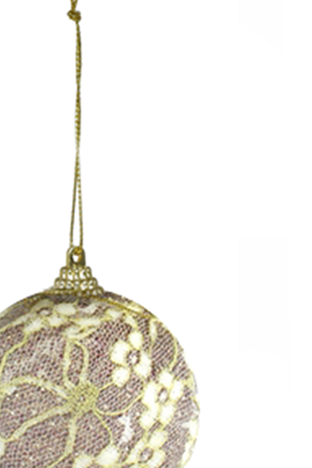 10CM BALL WITH LACE FLOWER ACCENTS (2 PCS)