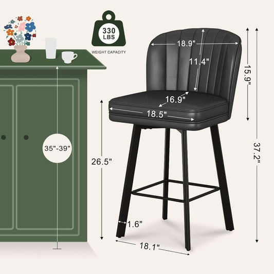 Modern Swivel Counter Height Bar Stools Set of Four