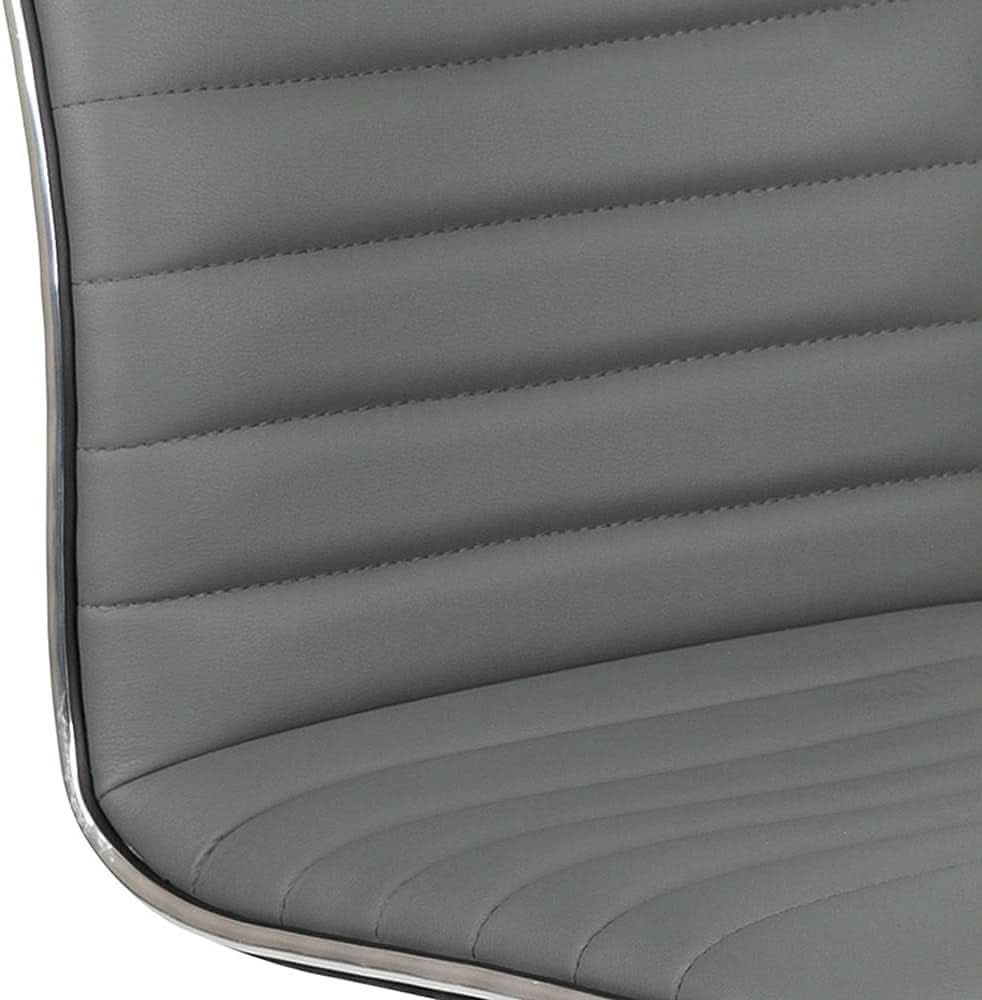 Alan Low Back Light Gray Ribbed Swivel Office Chair