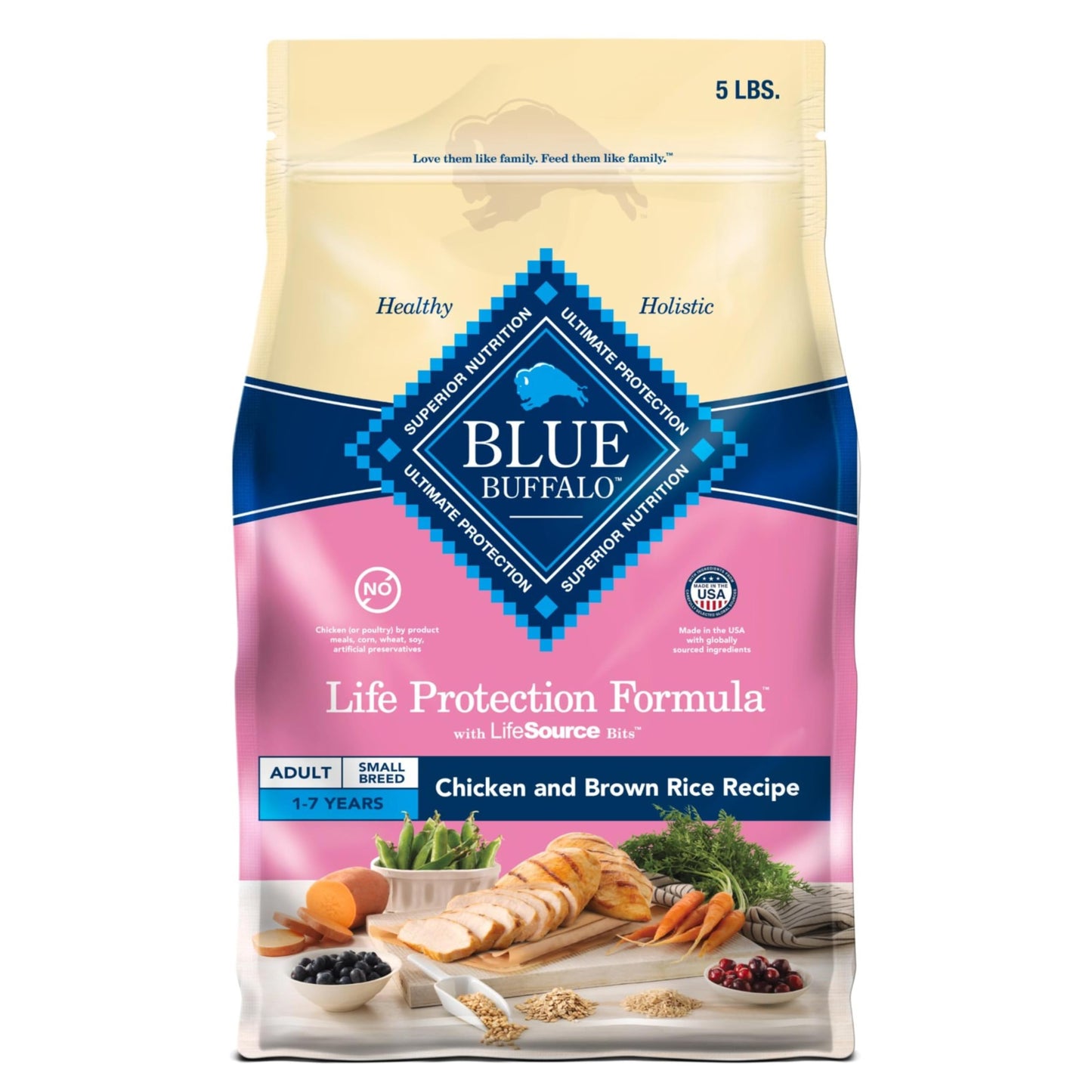 Blue Buffalo Life Protection Formula Healthy Weight Adult Dry Dog Food, Supports an Ideal Weight, Made with Natural Ingredients, Chicken & Brown Rice Recipe, 5-lb Bag