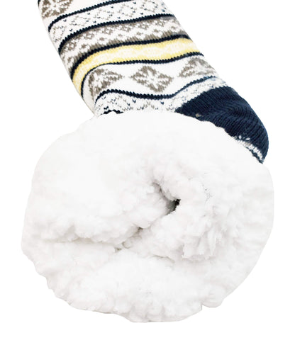 Winterlace Fuzzy Fluffy Slipper Socks, 3 Pairs Womens Sherpa Non Slip Plush Comfy Cozy Cabin Sock