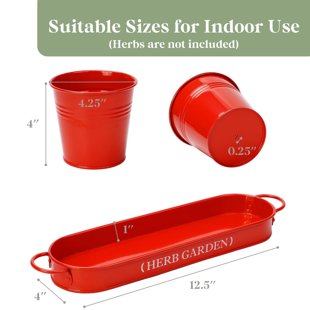 PERFNIQUE Indoor Herb Garden, Herb Planter for Indoor/Outdoor, Farmhouse Plant Pots, Windowsill Herb Garden with Tray(Planter only) Window Pots