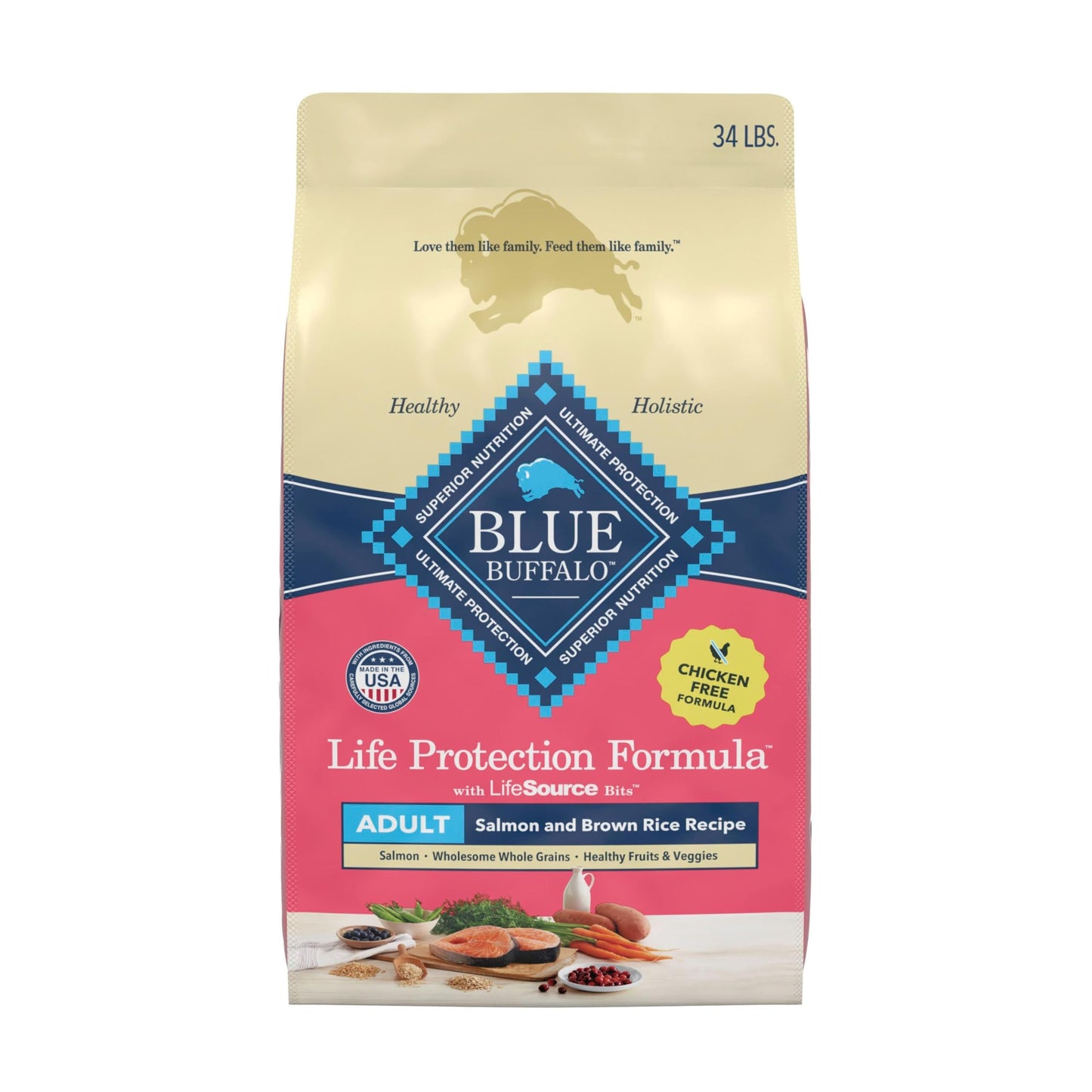 Blue Buffalo Life Protection Formula Adult Dry Dog Food, Helps Build and Maintain Strong Muscles, Made with Natural Ingredients, Beef & Brown Rice Recipe, 30-lb Bag