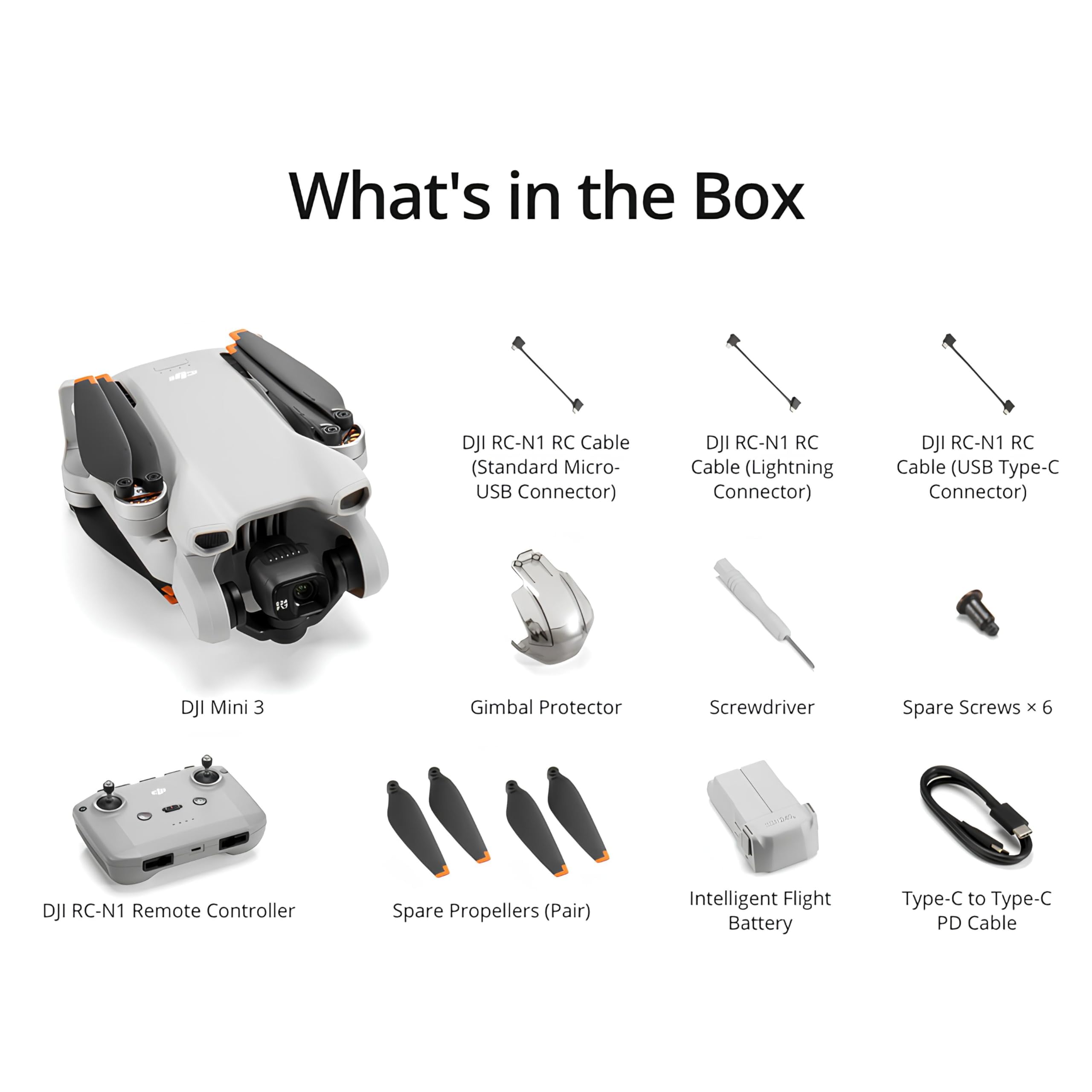 DJI Mini 3 (DJI RC), Lightweight 3x Mechanical Gimbal Drones with Camera for Adults 4K, 38-min Flight Time, up to 32800ft (10km) Video Transmission, Vertical Shooting, GPS Auto Return Integrated