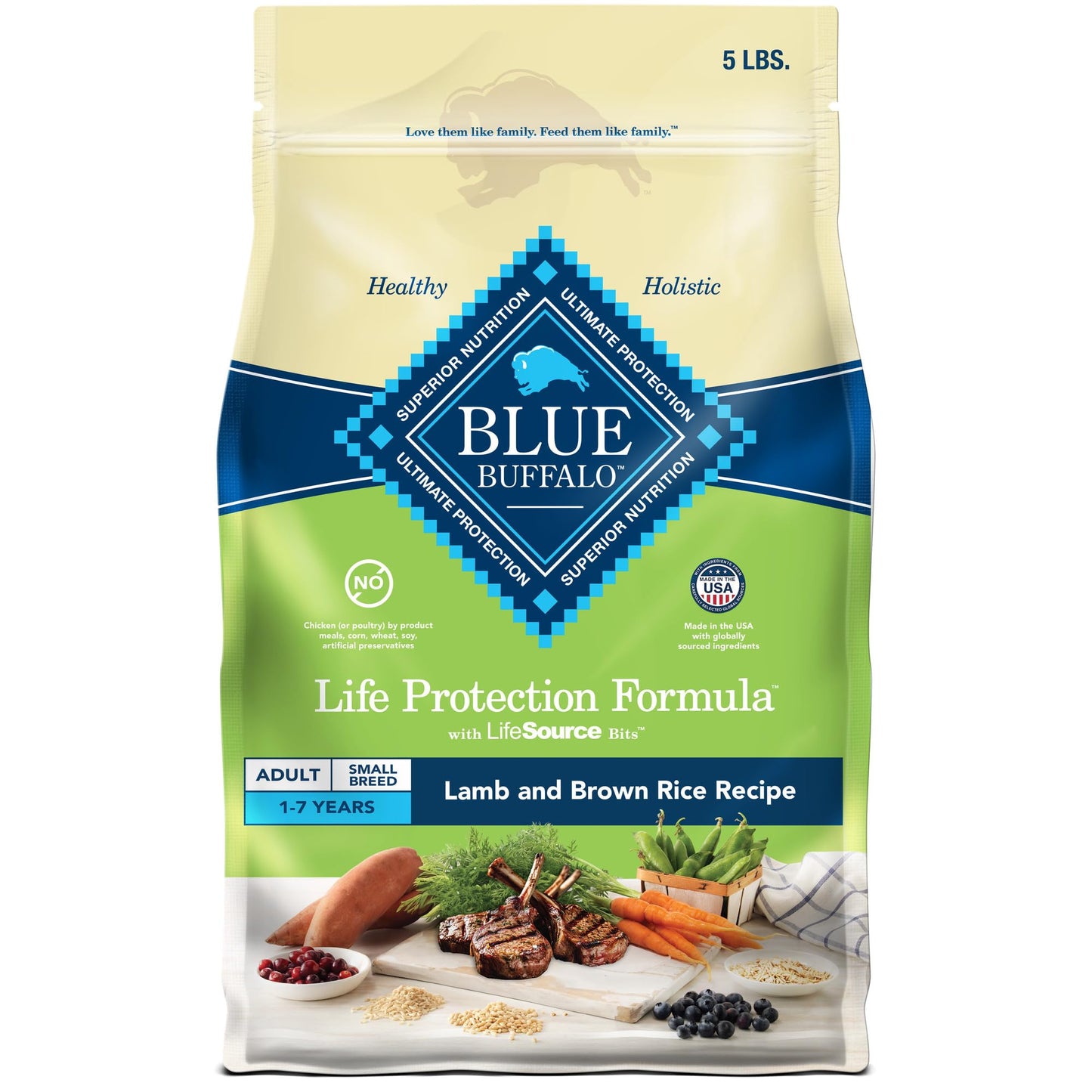 Blue Buffalo Life Protection Formula Healthy Weight Adult Dry Dog Food, Supports an Ideal Weight, Made with Natural Ingredients, Chicken & Brown Rice Recipe, 5-lb Bag