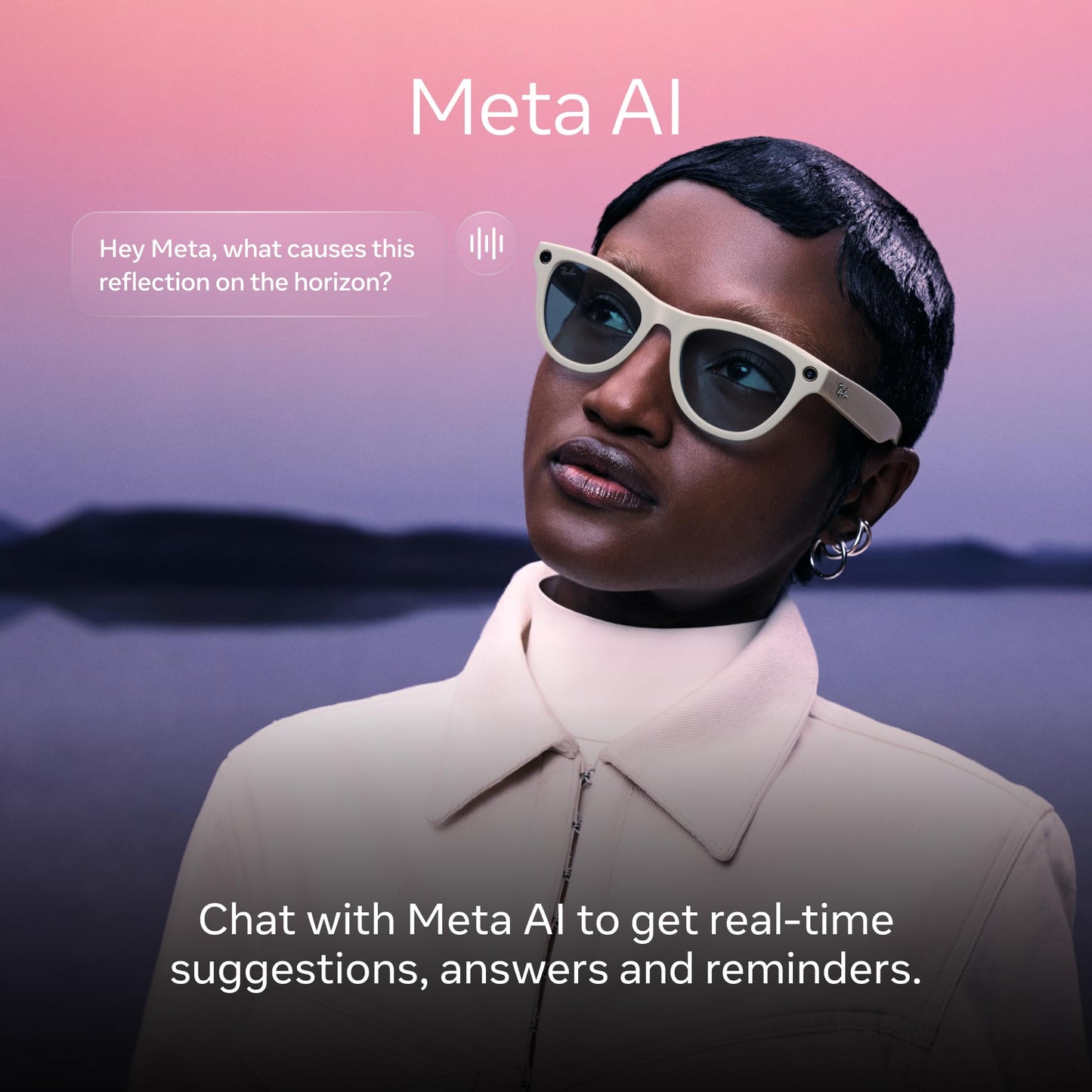 Ray-Ban Meta Skyler (Gen 2) with Meta AI, photo and video capture, longer battery life - Shiny Transparent Peach, Transitions® Brown Lenses