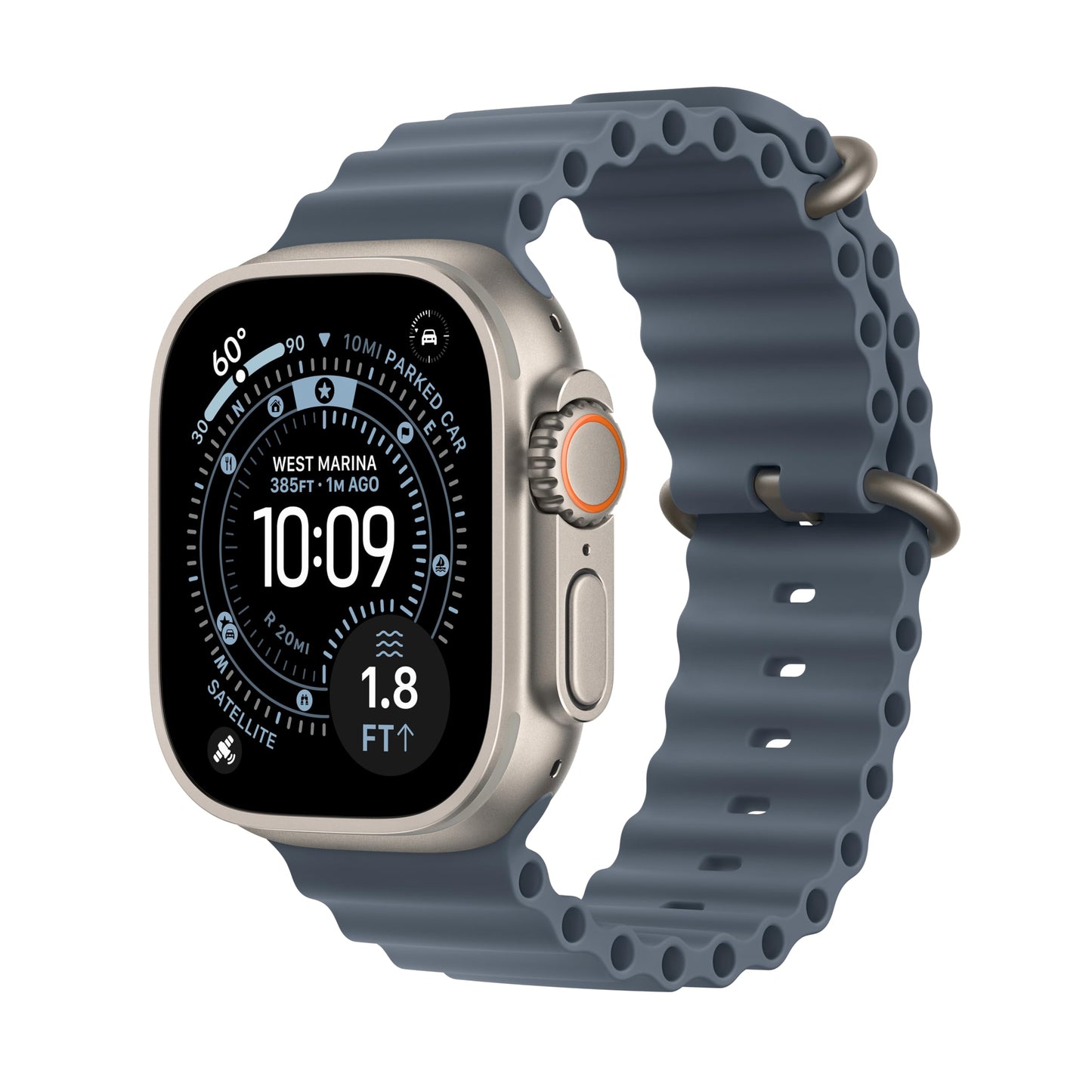 Apple Watch Ultra 3 [GPS + Cellular 49mm] Running & Multisport Smartwatch w/Rugged Titanium Case w/Natural Titanium Milanese Loop - L. Satellite Communications, Advanced Health & Fitness Tracking