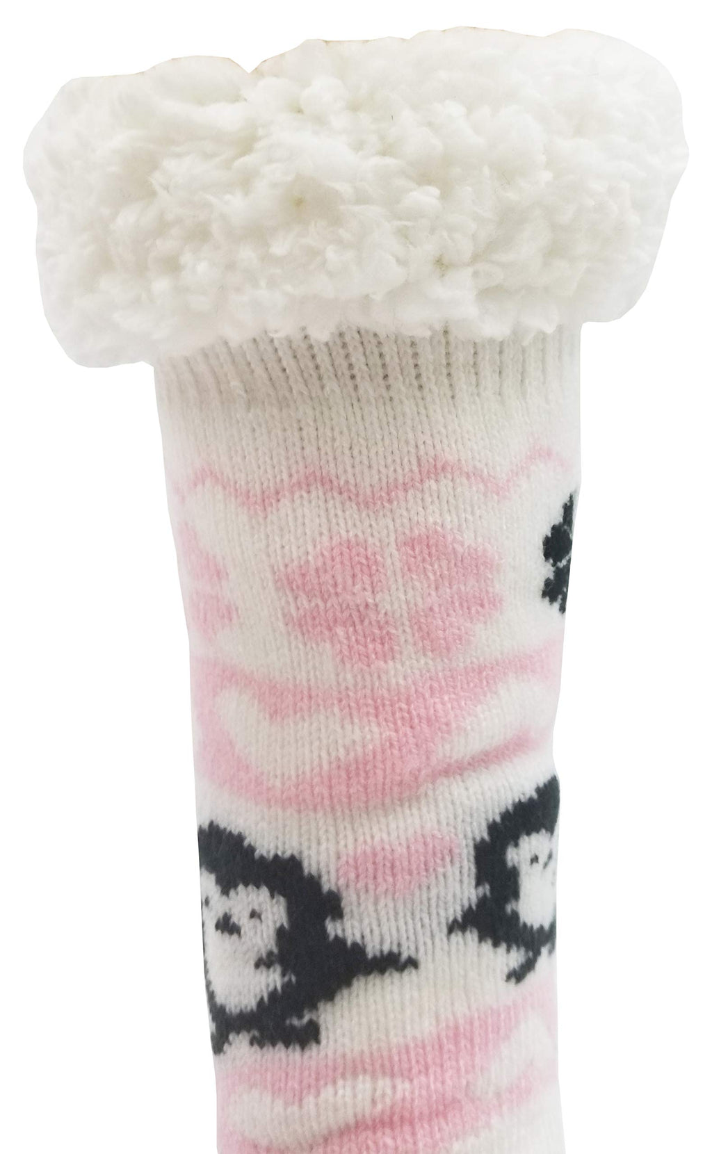 Winterlace Fuzzy Fluffy Slipper Socks, 3 Pairs Womens Sherpa Non Slip Plush Comfy Cozy Cabin Sock