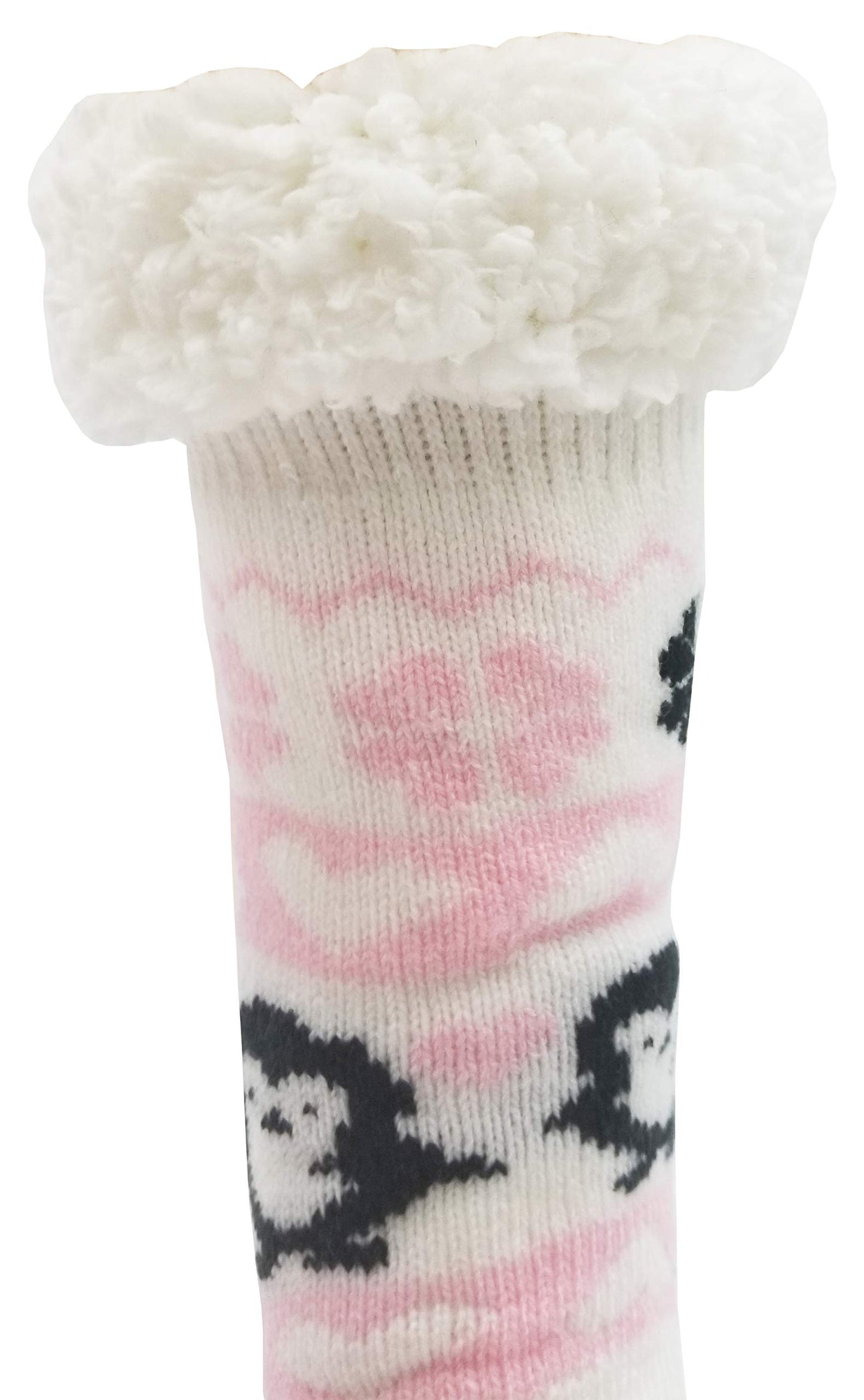 Winterlace Fuzzy Fluffy Slipper Socks, 3 Pairs Womens Sherpa Non Slip Plush Comfy Cozy Cabin Sock