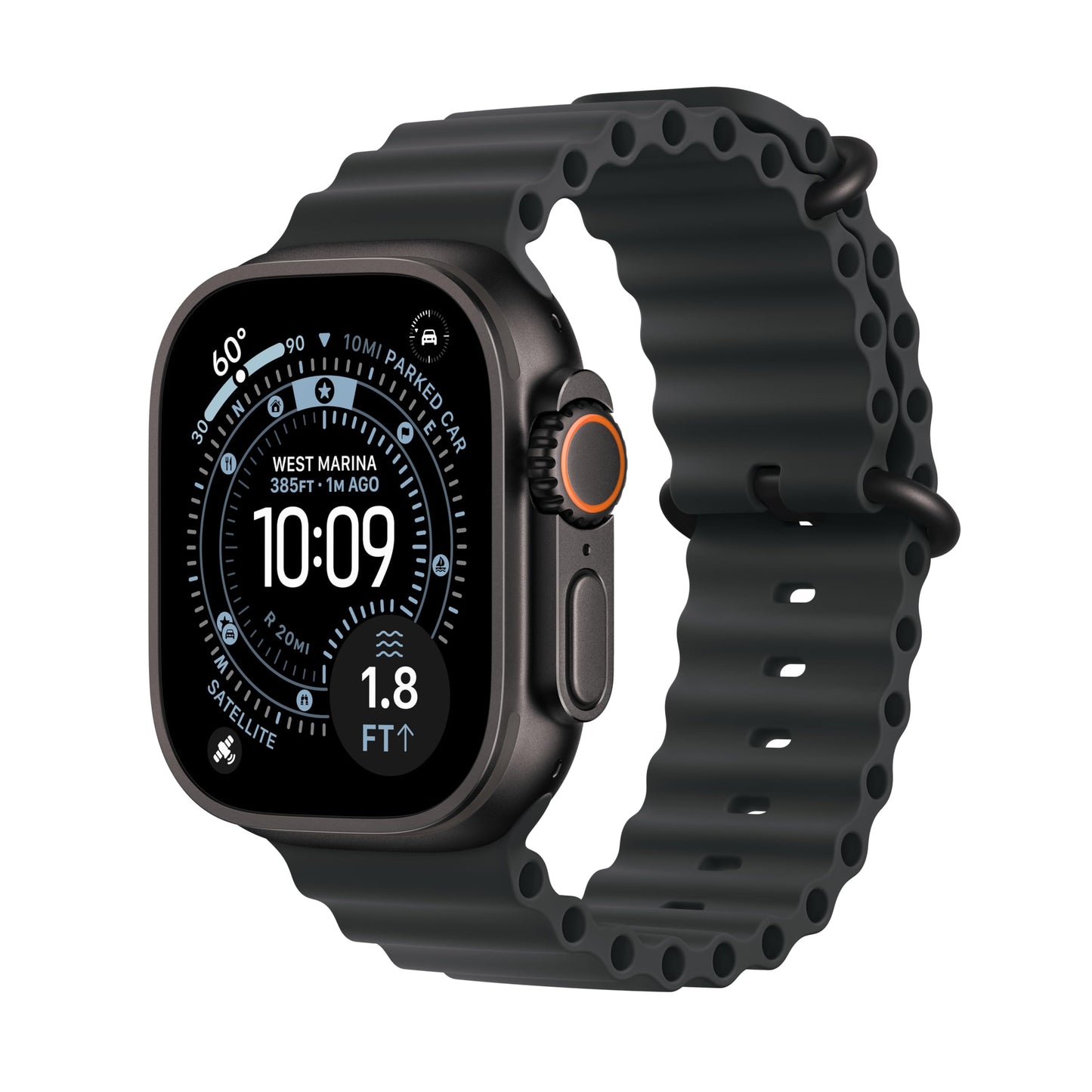 Apple Watch Ultra 3 [GPS + Cellular 49mm] Running & Multisport Smartwatch w/Rugged Titanium Case w/Natural Titanium Milanese Loop - L. Satellite Communications, Advanced Health & Fitness Tracking