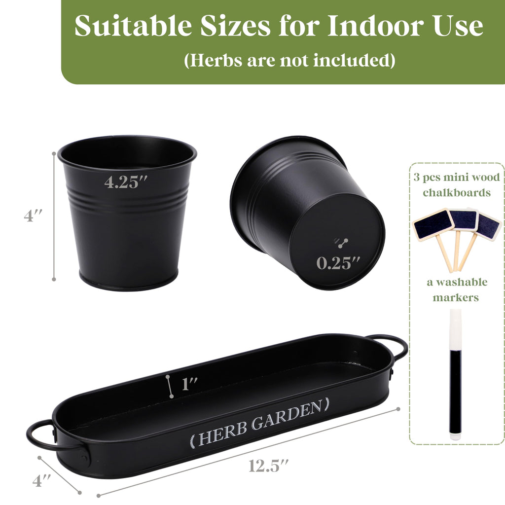 PERFNIQUE Indoor Herb Garden, Herb Planter for Indoor/Outdoor, Farmhouse Plant Pots, Windowsill Herb Garden with Tray(Planter only) Window Pots