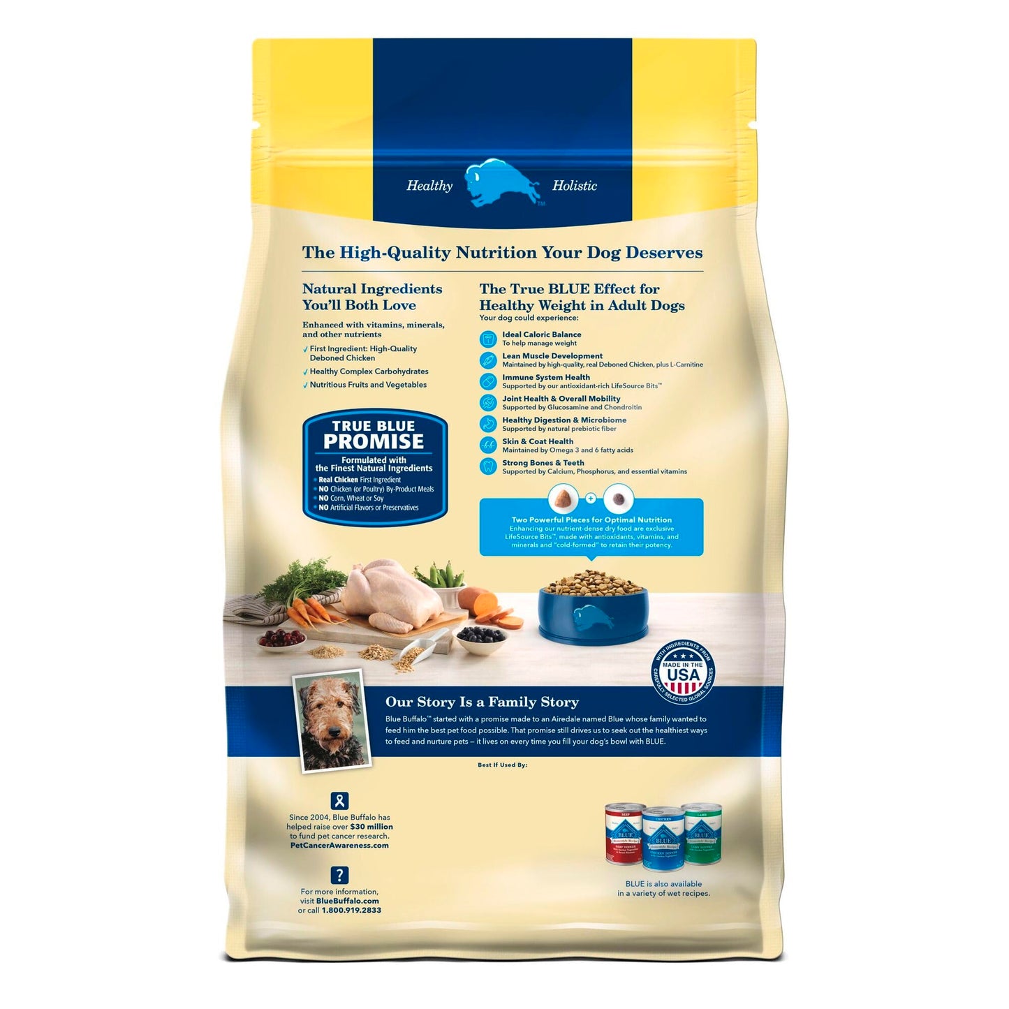 Blue Buffalo Life Protection Formula Healthy Weight Adult Dry Dog Food, Supports an Ideal Weight, Made with Natural Ingredients, Chicken & Brown Rice Recipe, 5-lb Bag