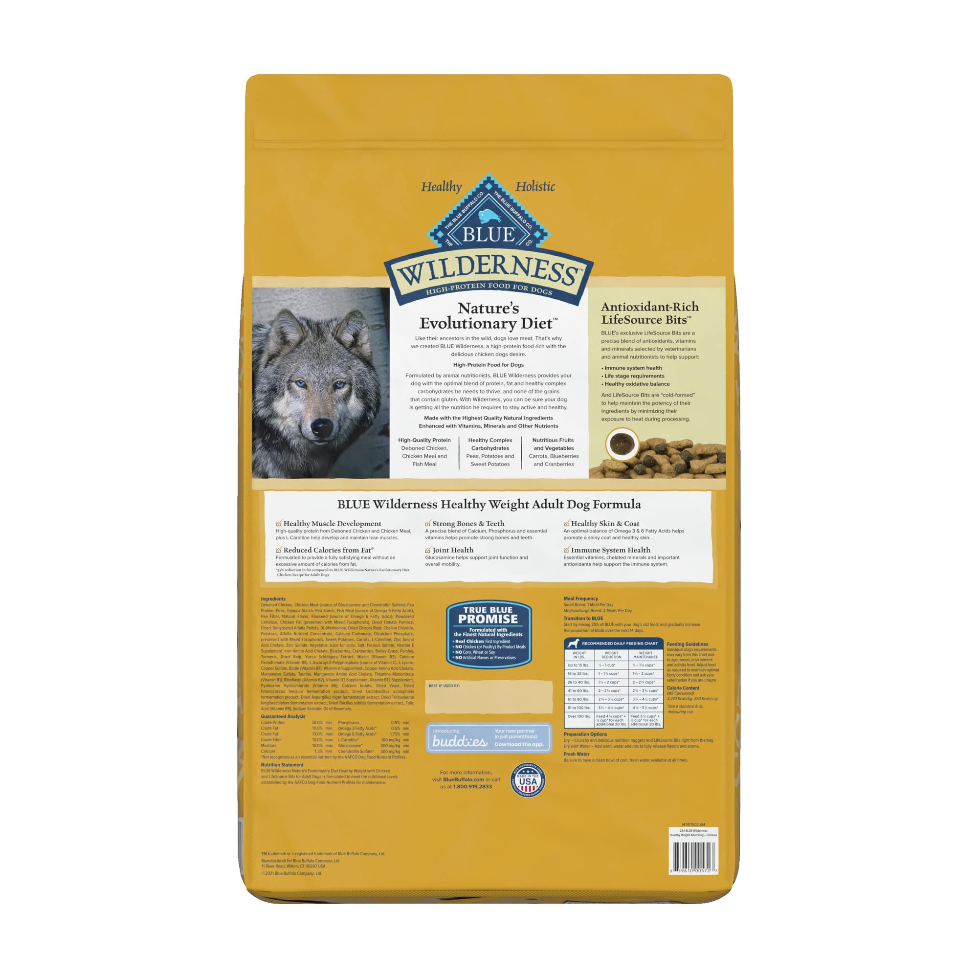 Blue Buffalo Life Protection Formula Healthy Weight Adult Dry Dog Food, Supports an Ideal Weight, Made with Natural Ingredients, Chicken & Brown Rice Recipe, 5-lb Bag