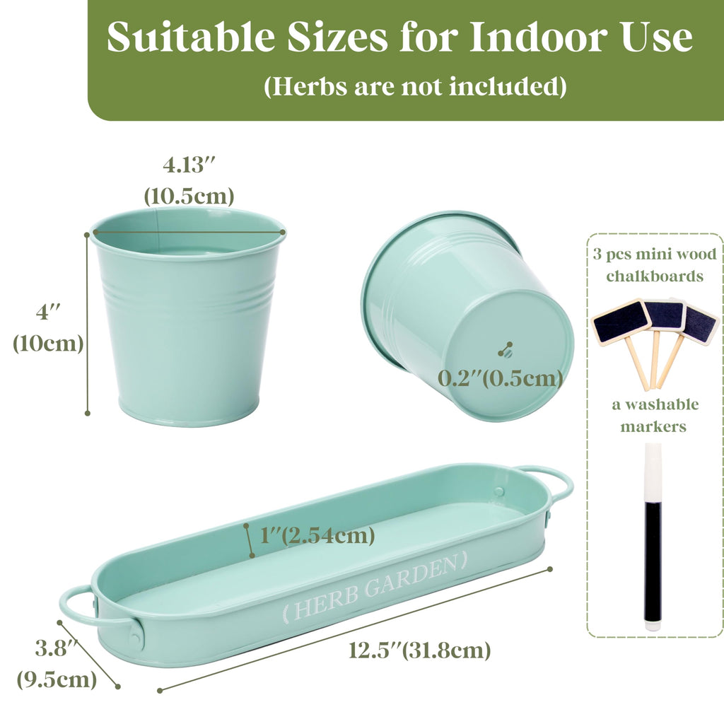 PERFNIQUE Indoor Herb Garden, Herb Planter for Indoor/Outdoor, Farmhouse Plant Pots, Windowsill Herb Garden with Tray(Planter only) Window Pots