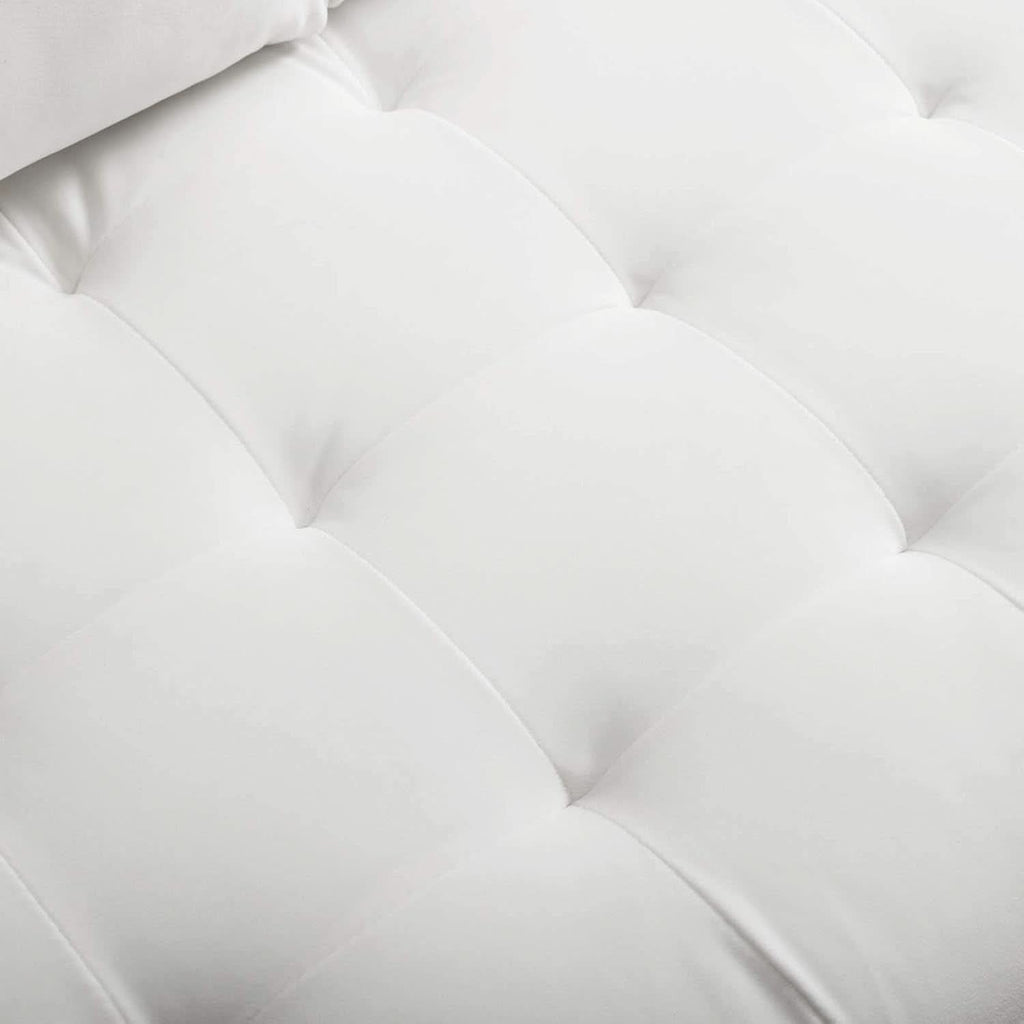 Valour Performance Velvet Sofa White Mid Century Modern