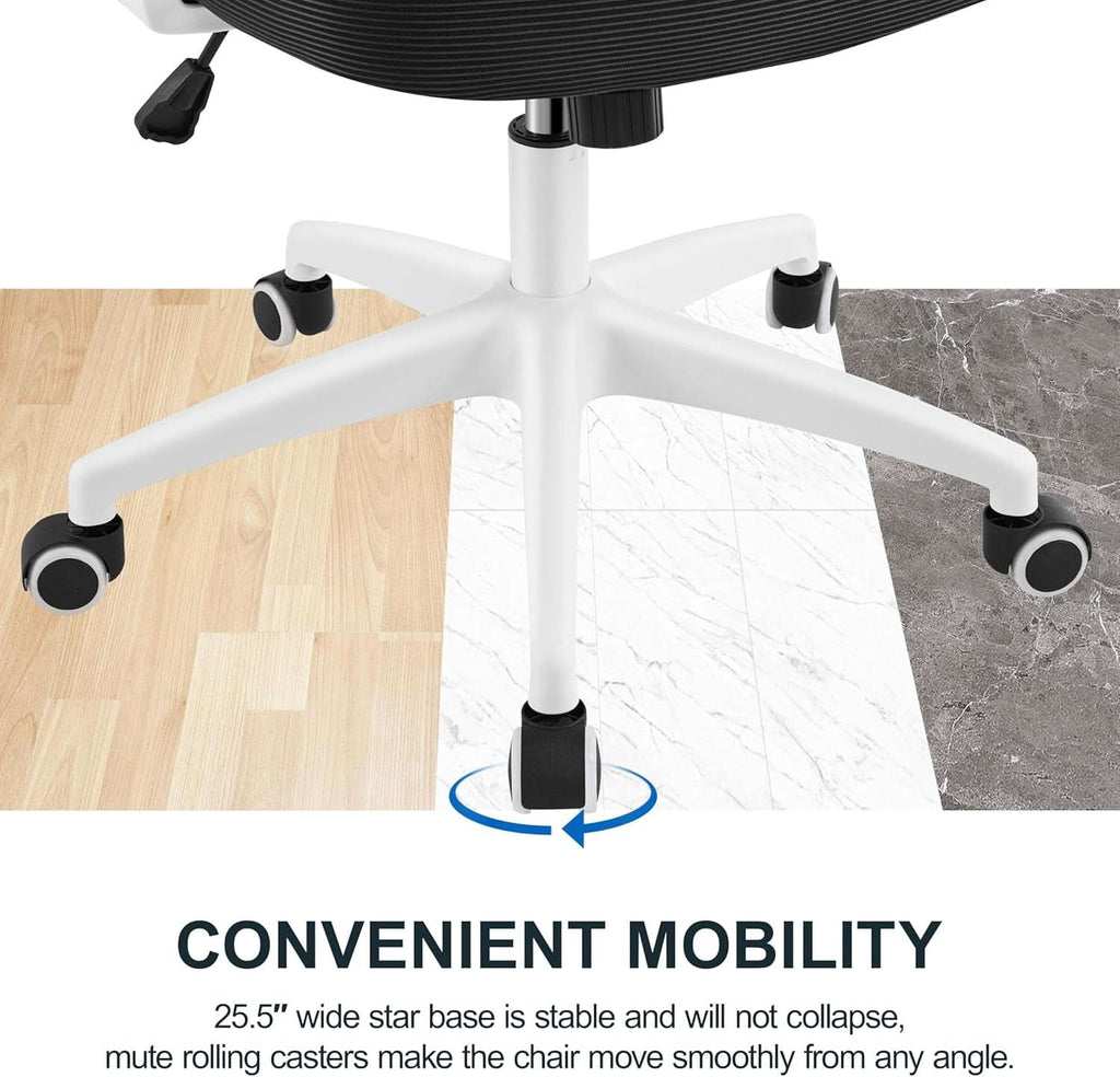 Ergonomic Mesh Office Chair High Back White And Black