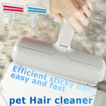 Pet Hair Roller Remover Lint Brush 2-Way Dog Cat Comb Tool Fur Brush for Sofa Furniture