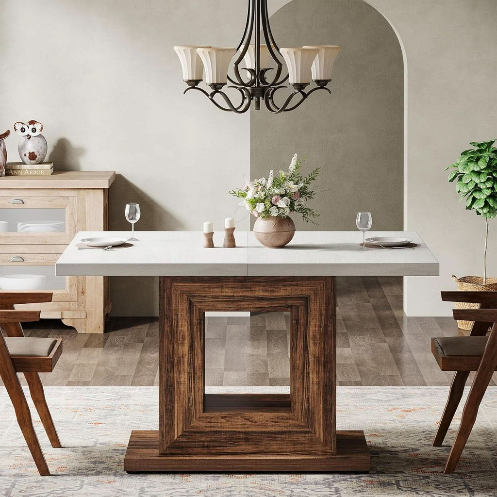 47 Inch Pedestal Dining Table For Small Kitchen Use