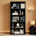 Six Tier Open Bookcase Tall Freestanding Shelving Black