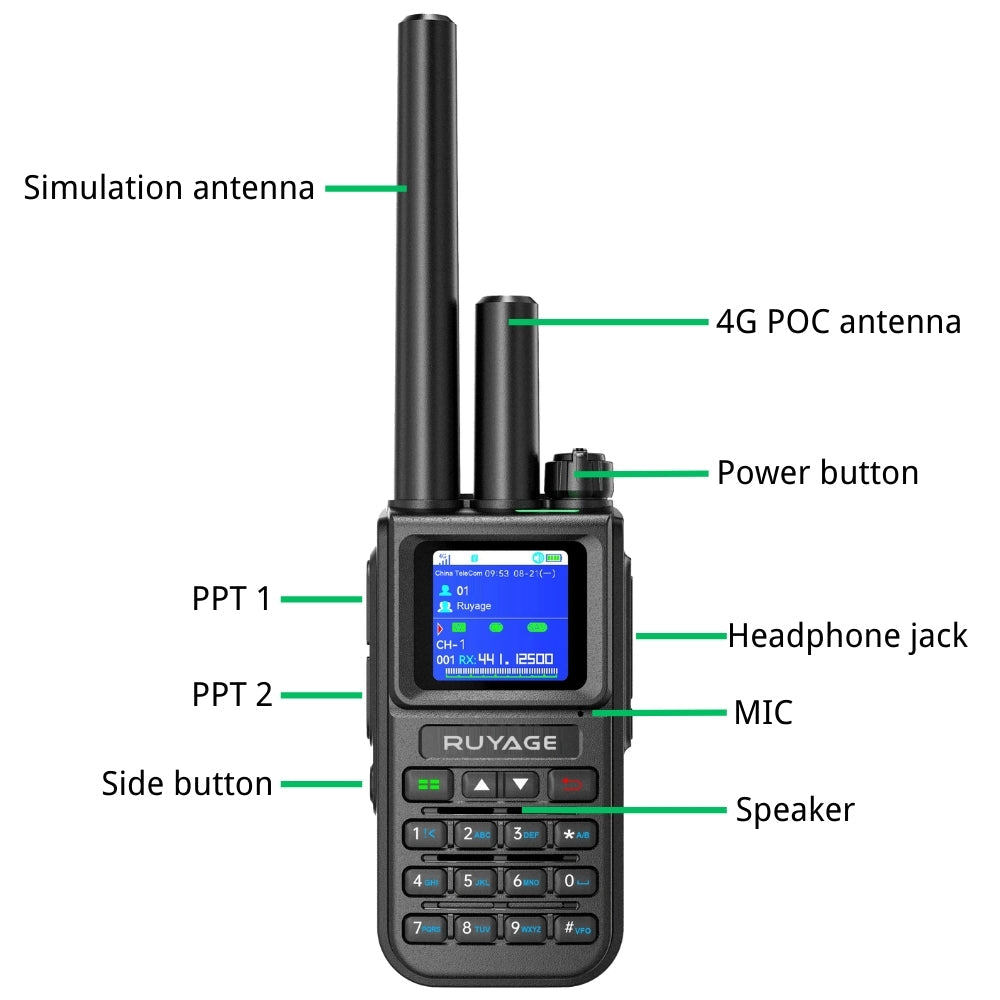 Ruyage Radio Nationwide PTT Dual-Mode Walkie-Talkie(X50)