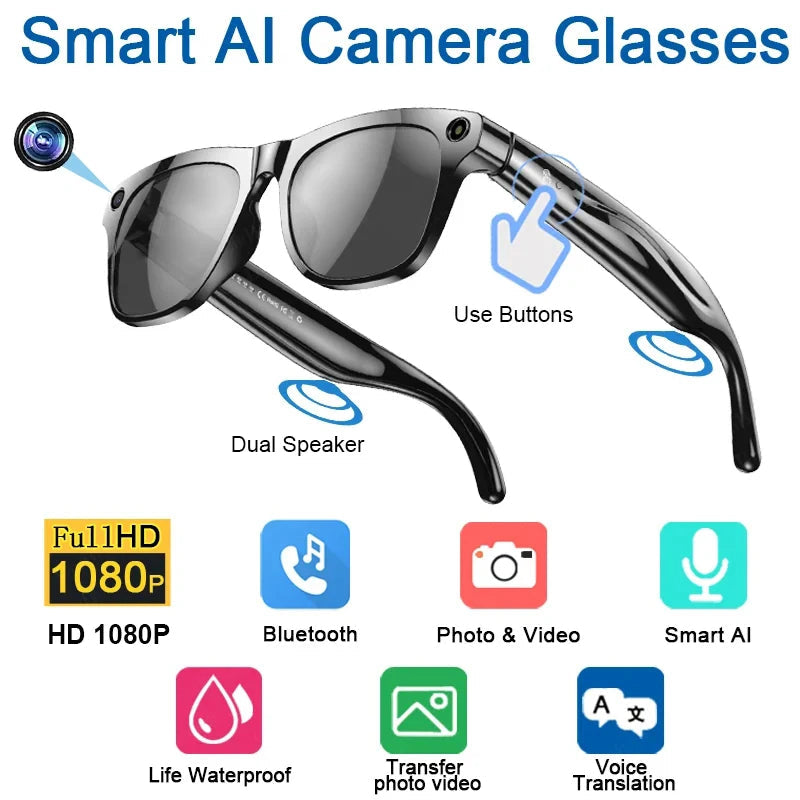 AI Smart Glasses with HD Display & Translation