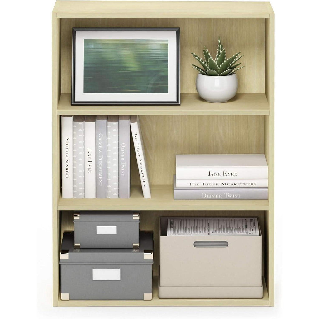 Pasir 3-Tier Open Shelf Bookcase Maple 22.7W X 9.7D X 31.5H
