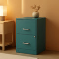 Teal 2-Drawer File Cabinet With Smooth-Glide Drawers, 14.2 Inch Width, 18 Inch Depth, 24.5 Inch Height, Steel