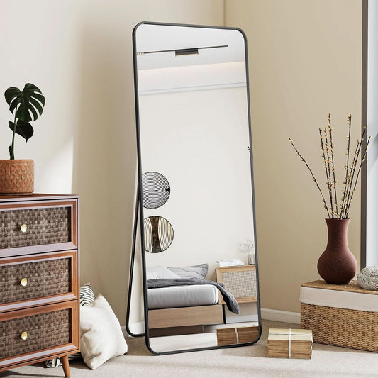 Full Length Floor Mirror 56 Inch Tall Black Freestanding