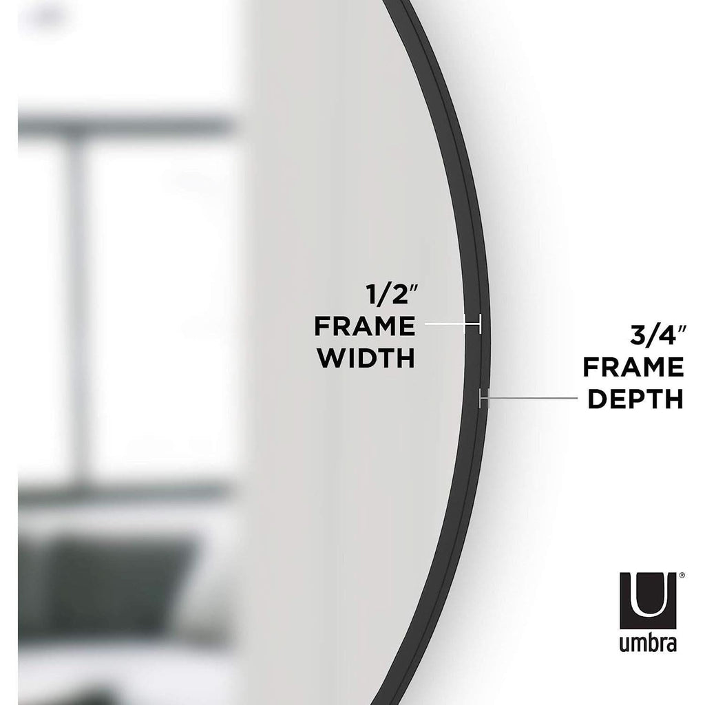 Round Rubber Wall Mirror 37 Inch Diameter With Protective Rubber Frame