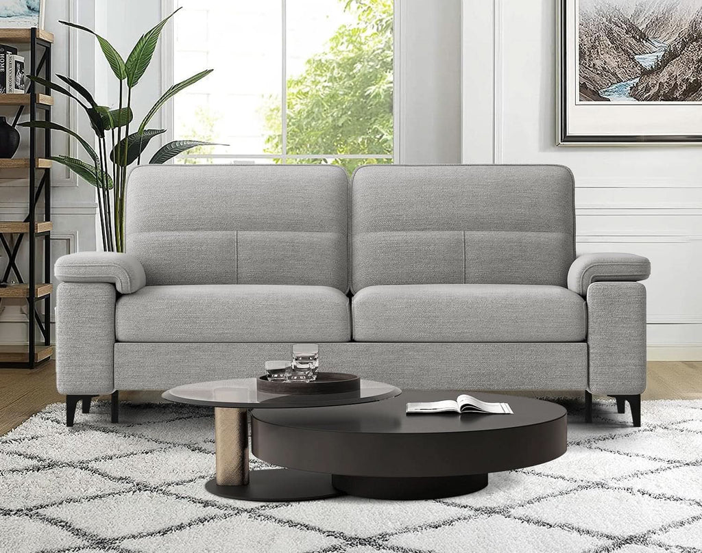 Light Gray Loveseat With Removable Cover And Armrests