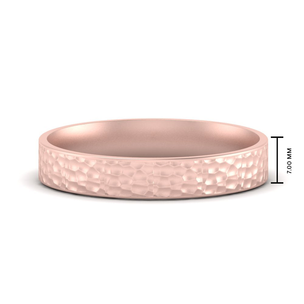 5 MM Hammered Finish Mens Wedding Band