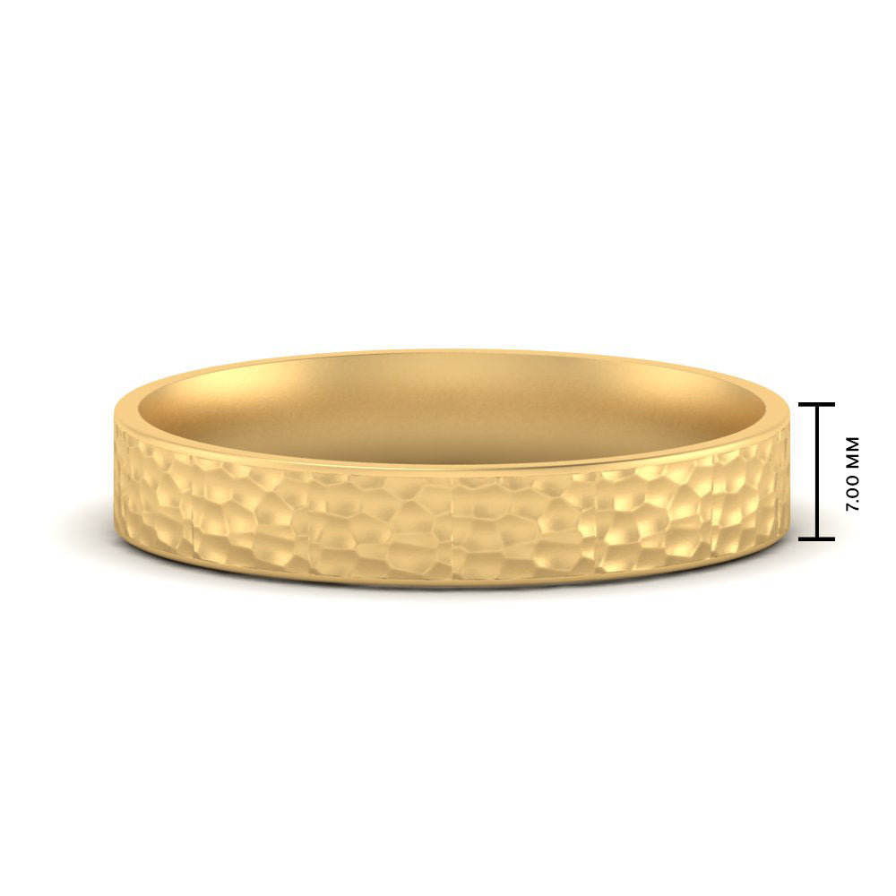 5 MM Hammered Finish Mens Wedding Band