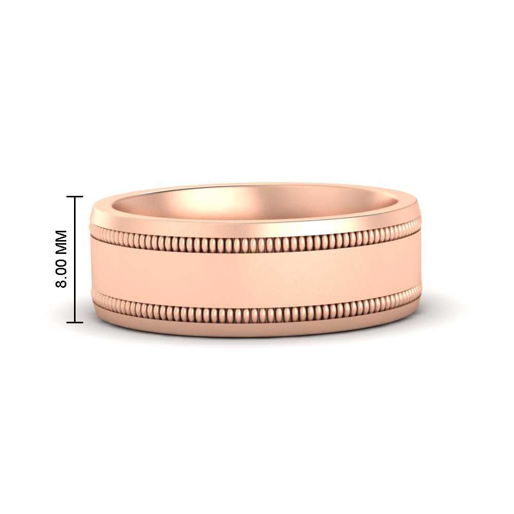 5 mm Mens Band Double Milgrain