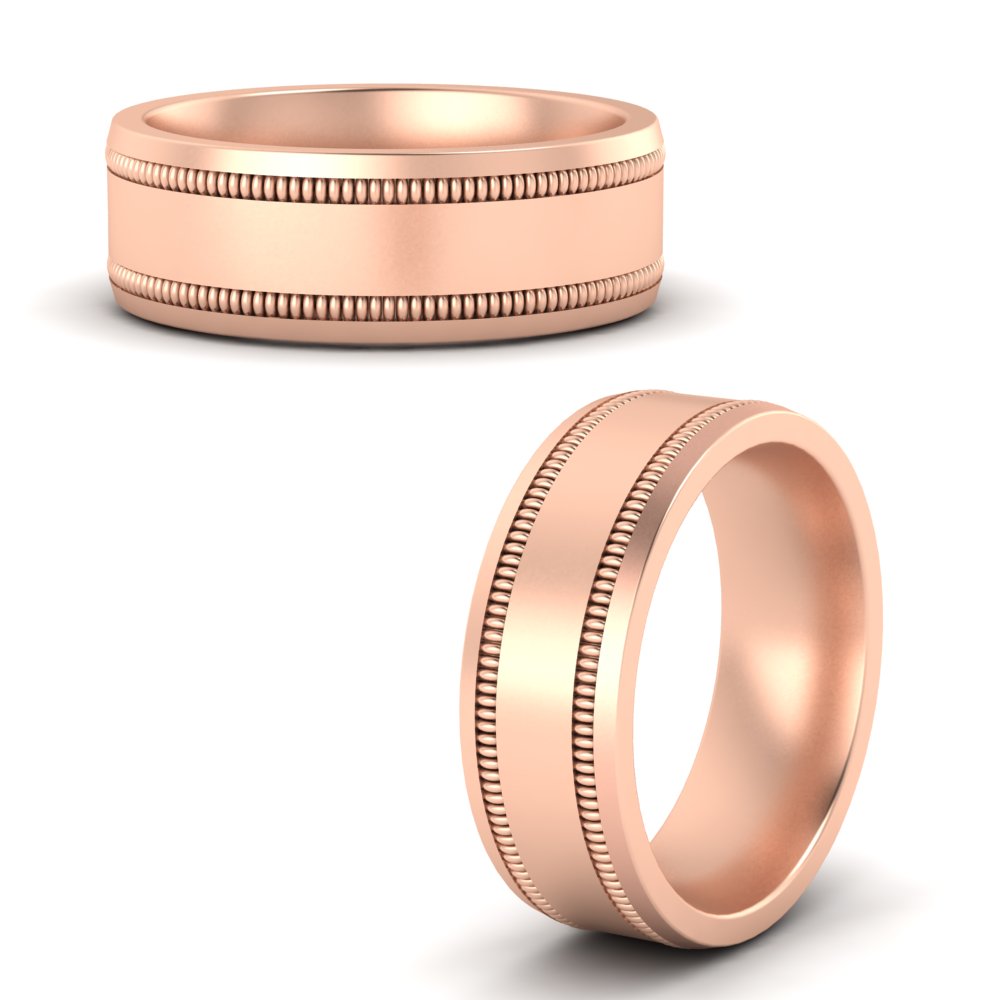 5 mm Mens Band Double Milgrain