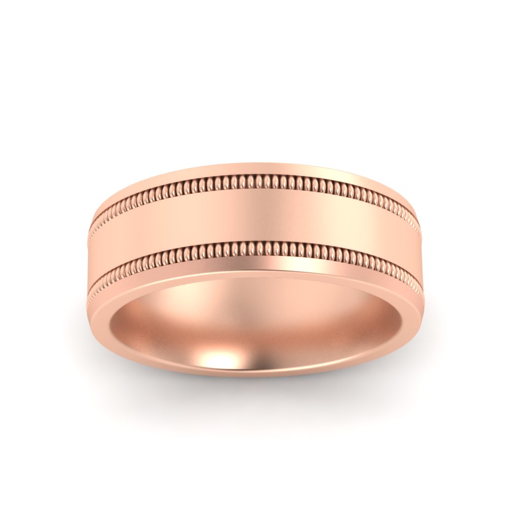 5 mm Mens Band Double Milgrain