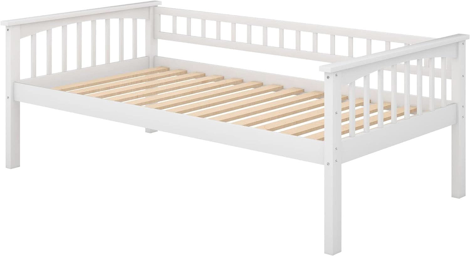 White Convertible Wood Twin Over Twin Bunk Bed With Storage Drawers