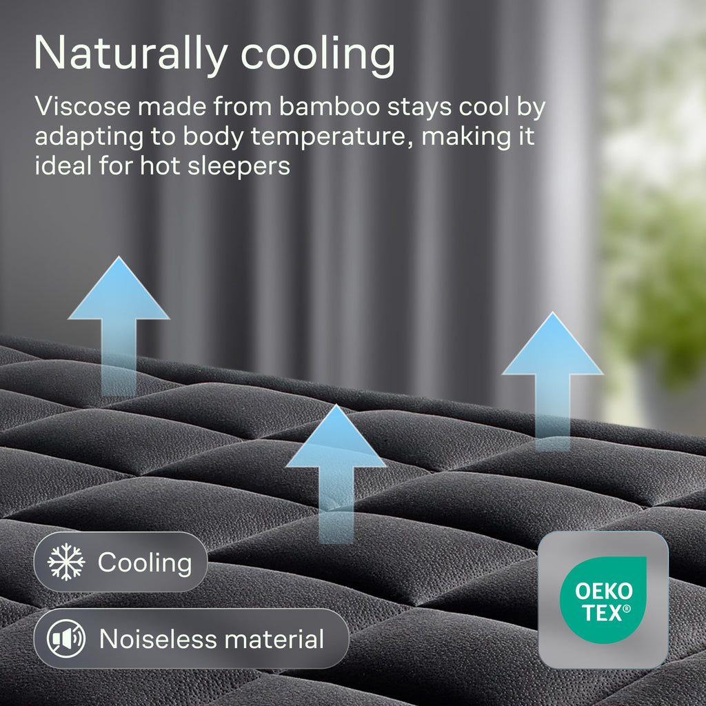 Niagara Sleep Solution Ultra Soft Queen Size Mattress Topper - Rayon Derived from Bamboo Pillow Top Mattress Pad for Back Pain Relief - Naturally Cooling for Hot Sleepers, Green