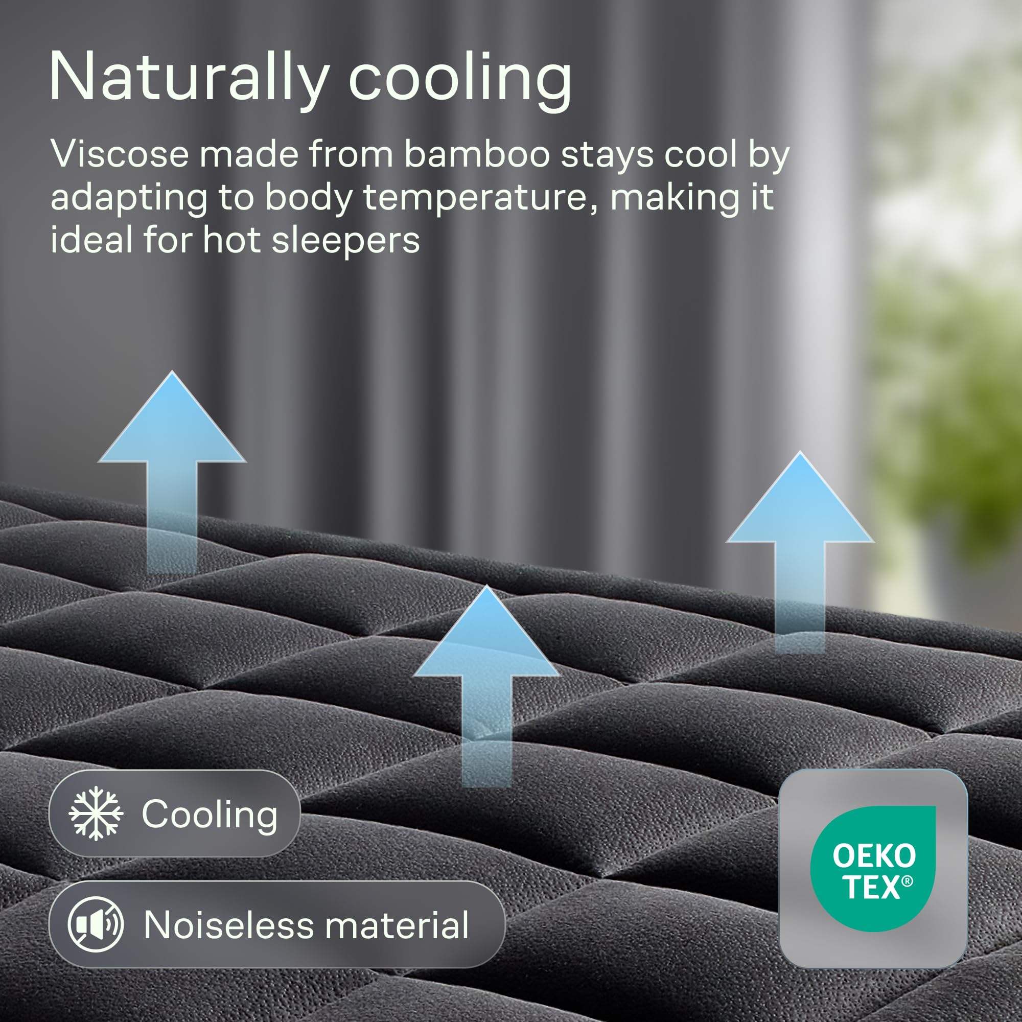 Niagara Sleep Solution Ultra Soft Queen Size Mattress Topper - Rayon Derived from Bamboo Pillow Top Mattress Pad for Back Pain Relief - Naturally Cooling for Hot Sleepers, Green