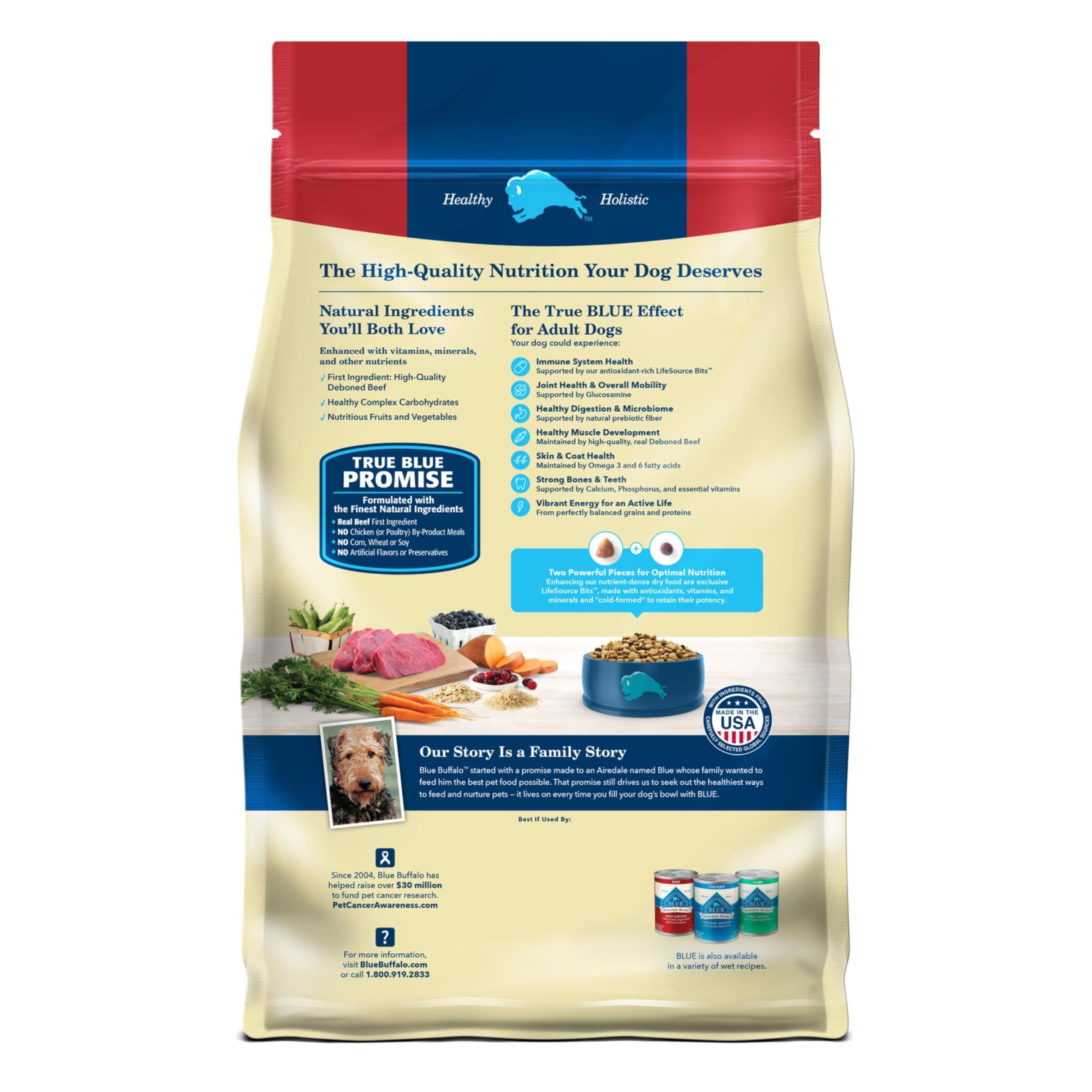 Blue Buffalo Life Protection Formula Adult Dry Dog Food, Helps Build and Maintain Strong Muscles, Made with Natural Ingredients, Beef & Brown Rice Recipe, 30-lb Bag