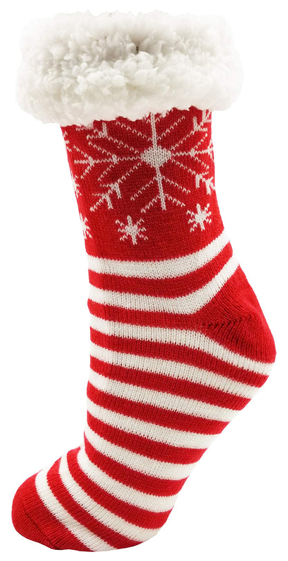 Winterlace Fuzzy Fluffy Slipper Socks, 3 Pairs Womens Sherpa Non Slip Plush Comfy Cozy Cabin Sock