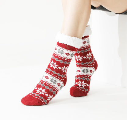 Winterlace Fuzzy Fluffy Slipper Socks, 3 Pairs Womens Sherpa Non Slip Plush Comfy Cozy Cabin Sock