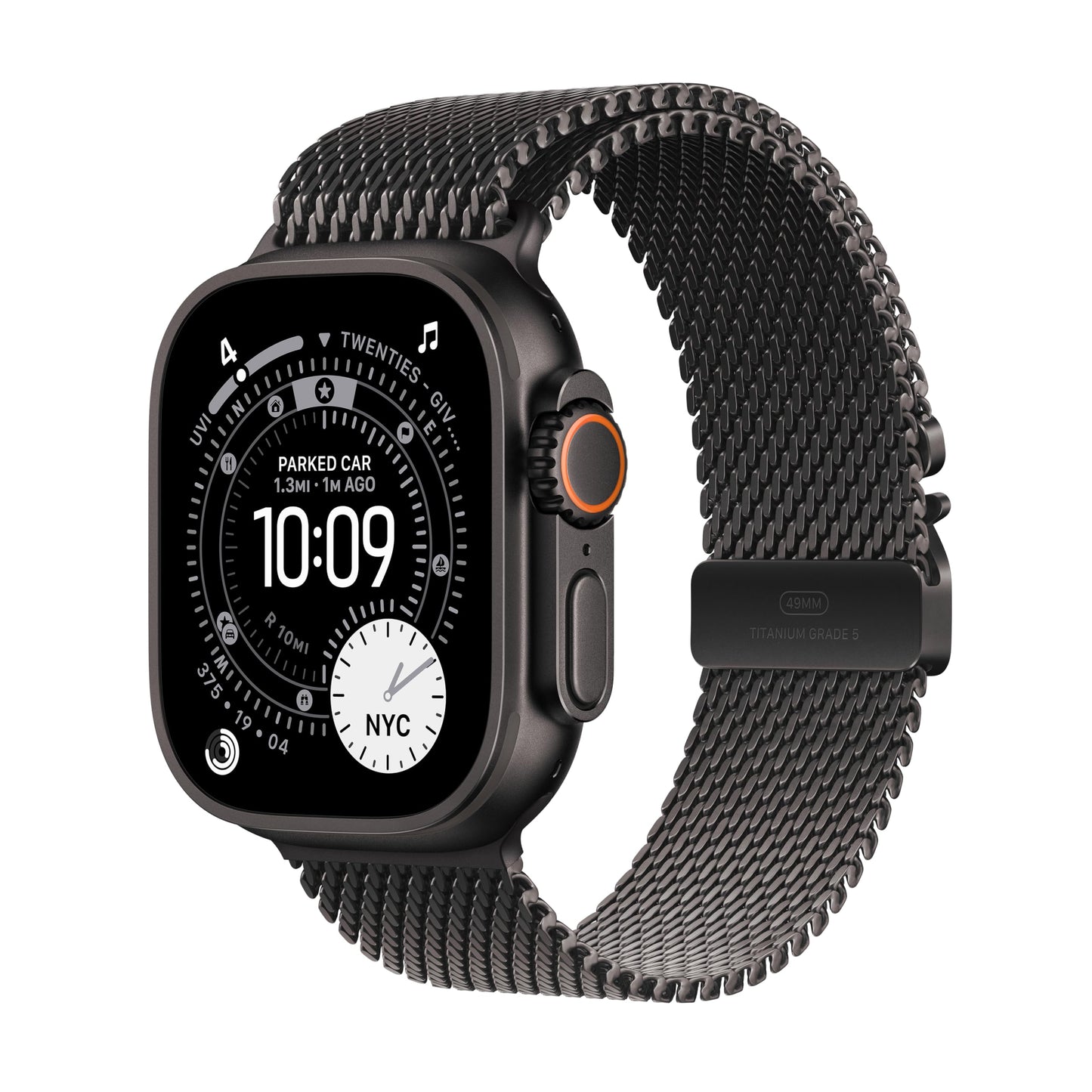 Apple Watch Ultra 3 [GPS + Cellular 49mm] Running & Multisport Smartwatch w/Rugged Titanium Case w/Natural Titanium Milanese Loop - L. Satellite Communications, Advanced Health & Fitness Tracking