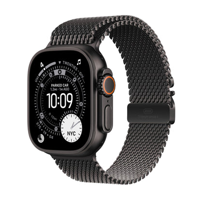 Apple Watch Ultra 3 [GPS + Cellular 49mm] Running & Multisport Smartwatch w/Rugged Titanium Case w/Natural Titanium Milanese Loop - L. Satellite Communications, Advanced Health & Fitness Tracking