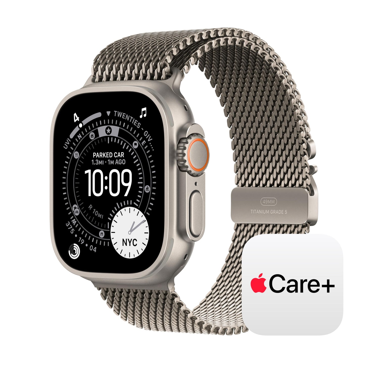 Apple Watch Ultra 3 [GPS + Cellular 49mm] Running & Multisport Smartwatch w/Rugged Titanium Case w/Natural Titanium Milanese Loop - L. Satellite Communications, Advanced Health & Fitness Tracking