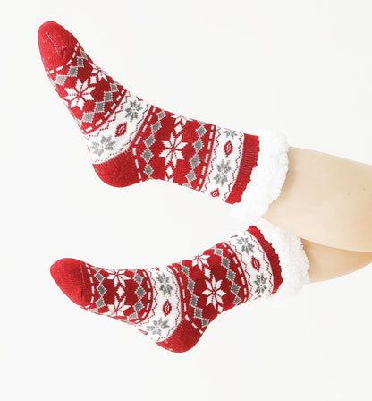 Winterlace Fuzzy Fluffy Slipper Socks, 3 Pairs Womens Sherpa Non Slip Plush Comfy Cozy Cabin Sock